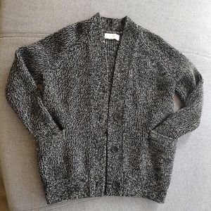 Everlane black and white wool chunky cardigan